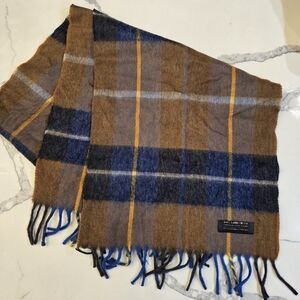 Brown and Blue Plaid Scarf